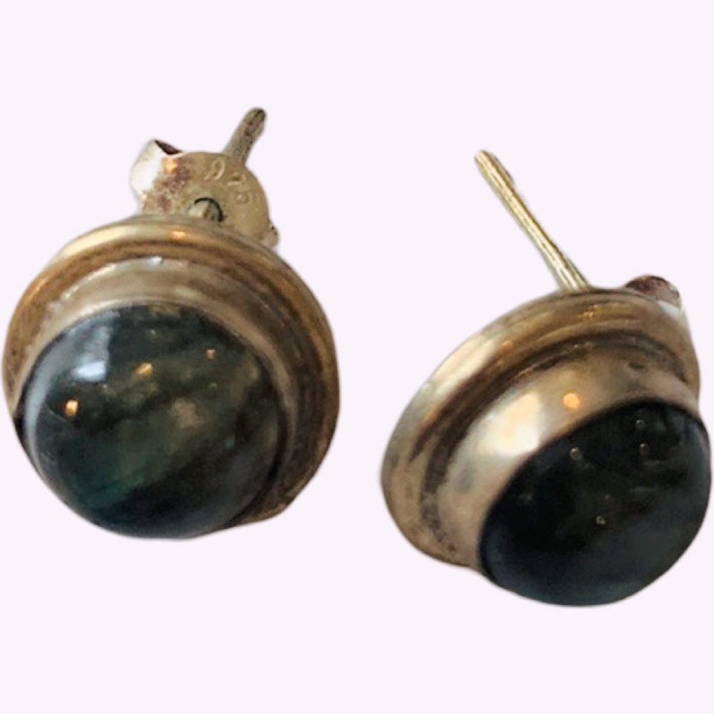 Vintage olive green gemstone studs